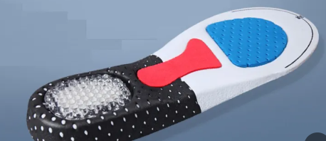 Gel insole with forefoot pad, arch support and gel heel